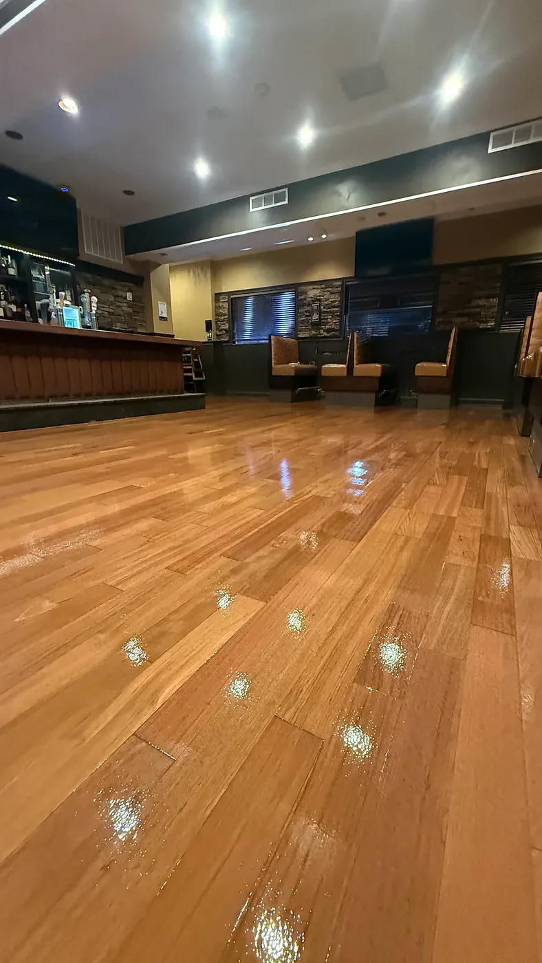 Refinished Hardwood in a Restaurant Bar