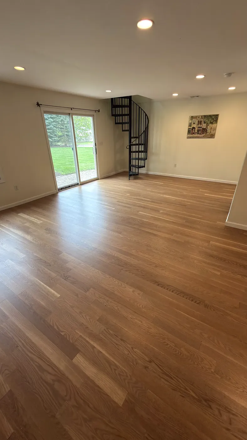 Hardwood Floor with Spiral Staircase