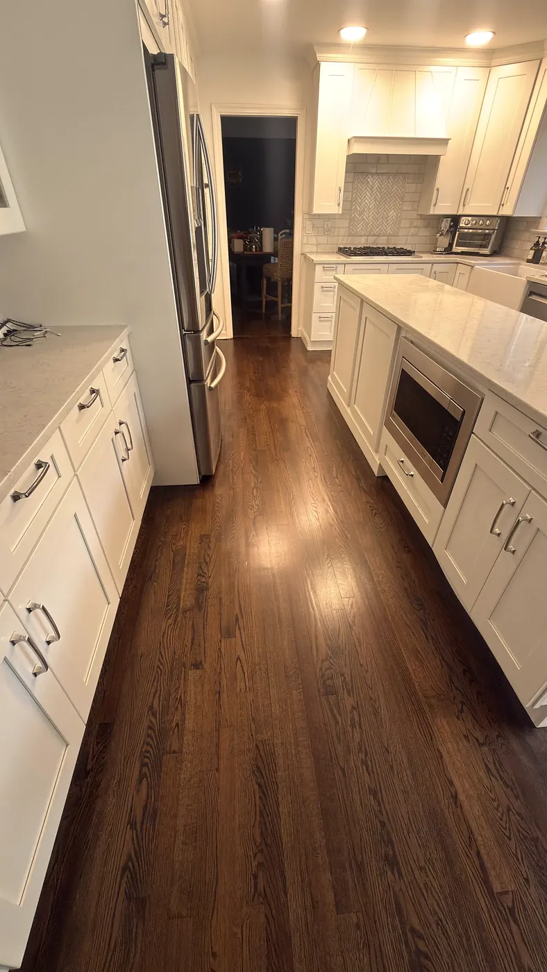 Dark Hardwood Galley Kitchen
