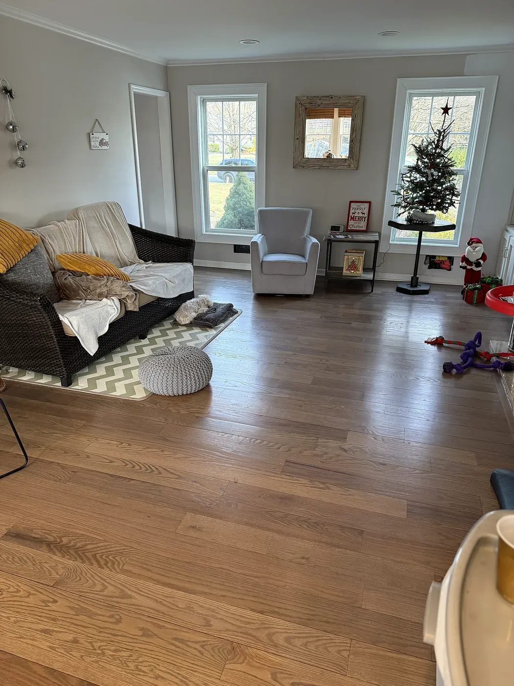 Wide-Plank Hardwood Living Room