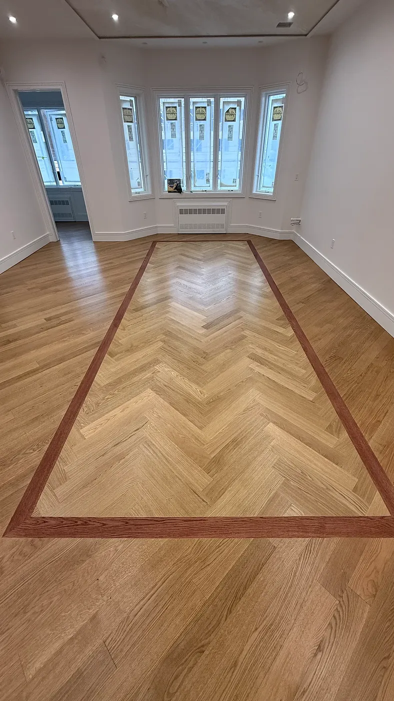 Herringbone Medallion with Walnut Border