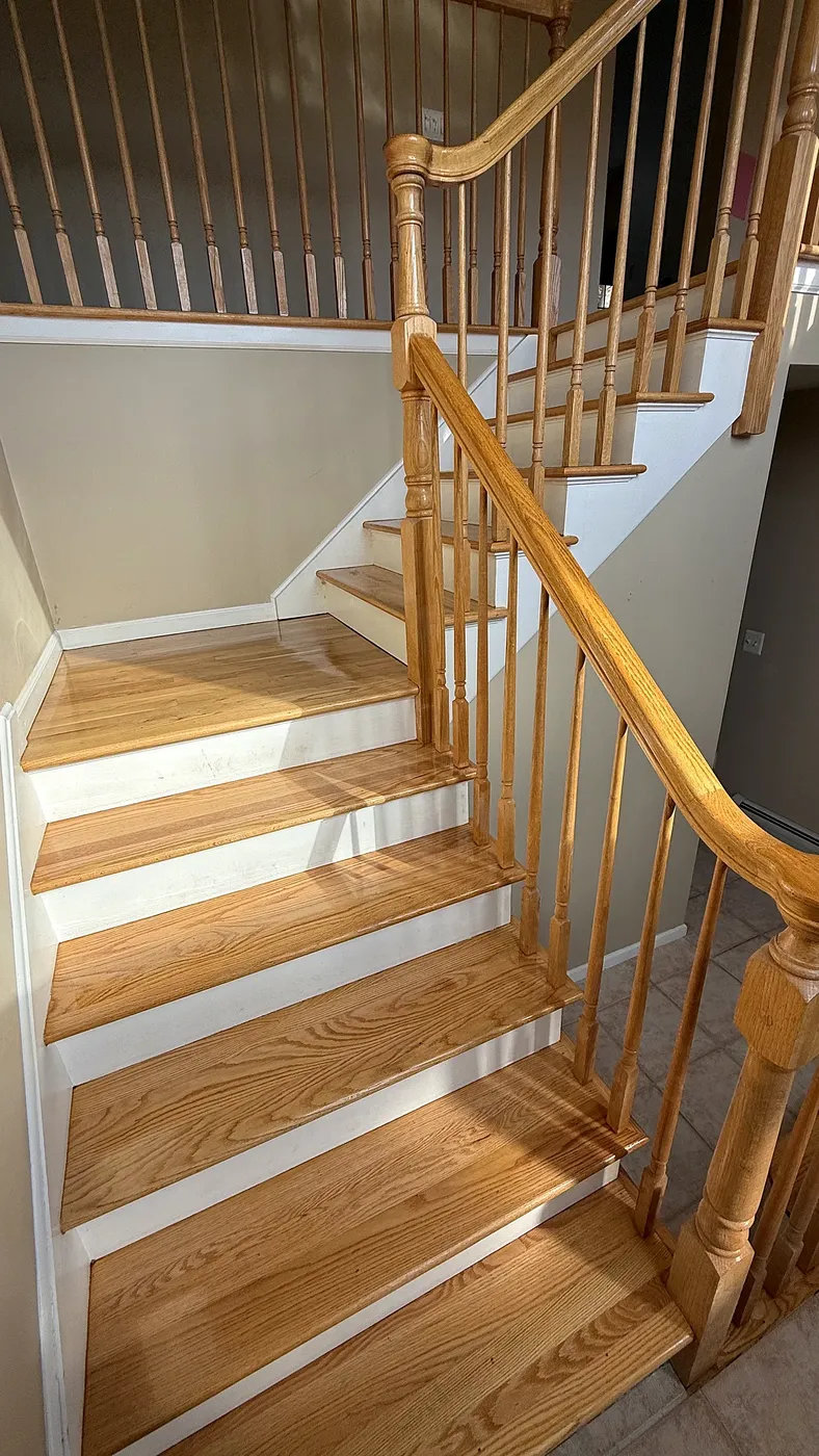 Oak Staircase with White Painted Risers